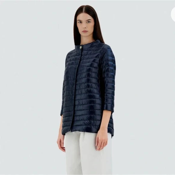 HERNO Ultralight Goose Down Rossella Jacket Navy. Sz US 10| $685 Retail - Picture 2 of 16